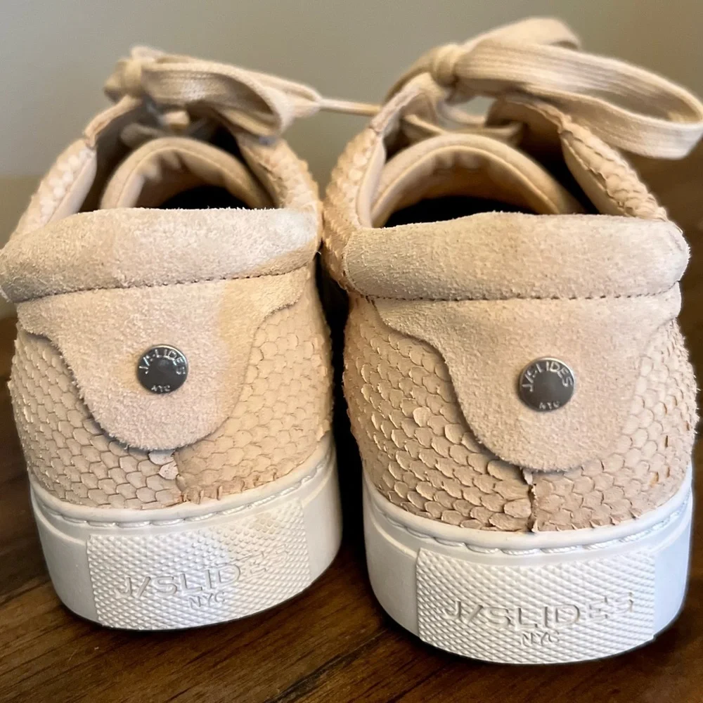 J Slides | Sand & White Lacee Leather Sneaker - Women’s 6.5 - Picture 10 of 10